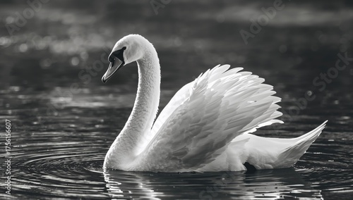 Graceful black and white sw...