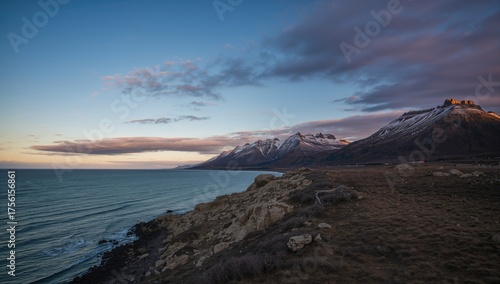 Winter twilight scene featu...