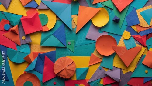 Colorful geometric shapes o...