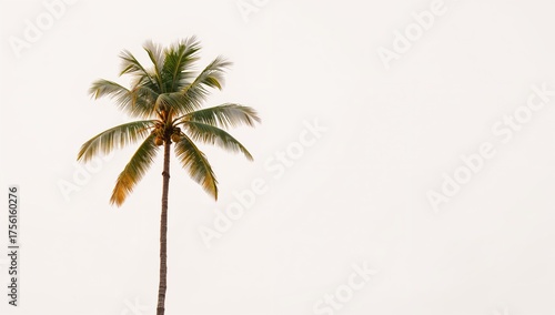 Single coconut palm set aga...
