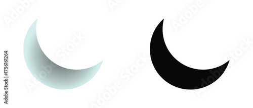 moon icon set, moon with star icons.