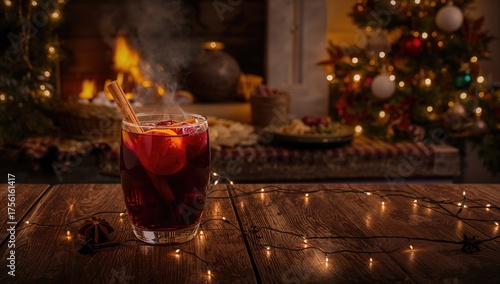 Festive spiced hot wine wit...
