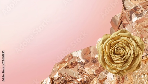 Golden floral texture backd...