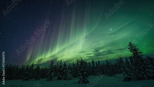 Winter forest illuminated b...