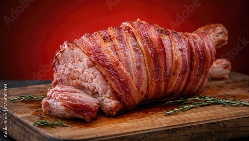 Detailed view of a pork leg...