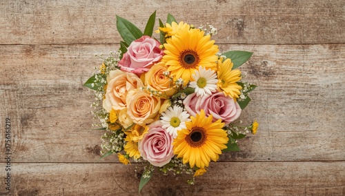 A floral arrangement placed...