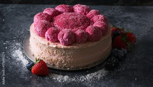 Tasty fresh sweet mousse de...