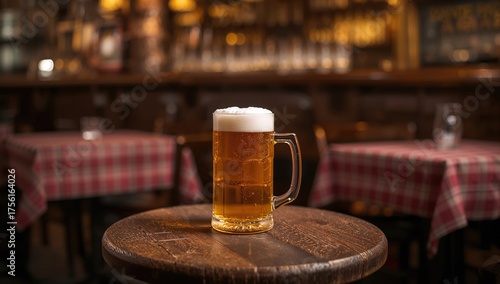 A glass filled with cold beer