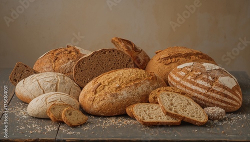 Variety of breads displayed...