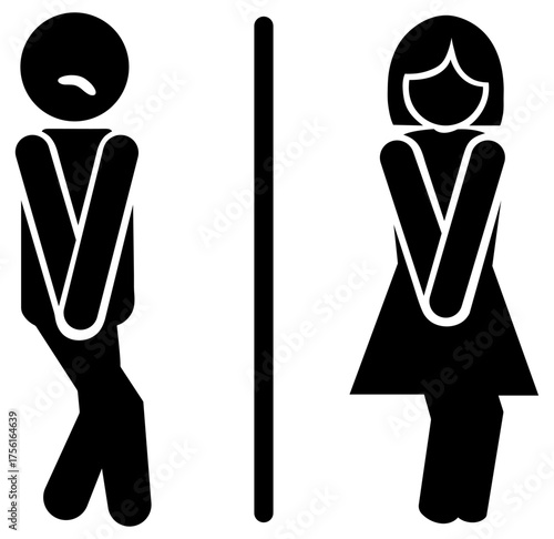 Man and woman wc restroom icons. Toilet icon vector illustration. restroom, toilet, urgent, bathroom, funny, privies, wc, wheelchair, man, woman, vector, disability