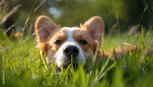 Close-up shot of a corgi's ...