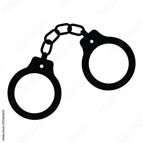 Black and white image of handcuff symbolizing law enforcement and crime