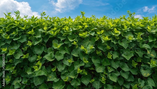 Vibrant green vine climbing...
