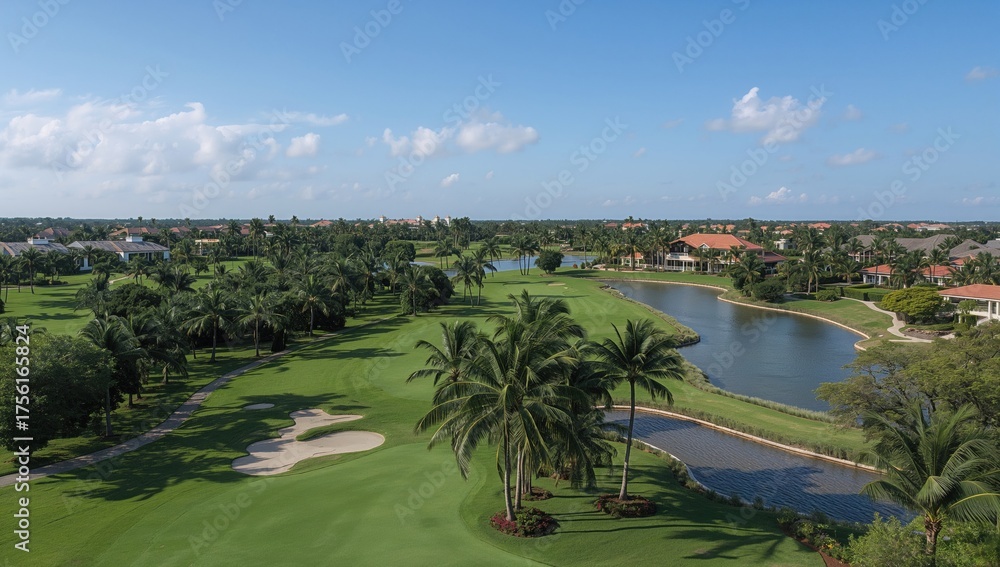Fototapeta premium Stunning Golf Course in a Tropical Setting