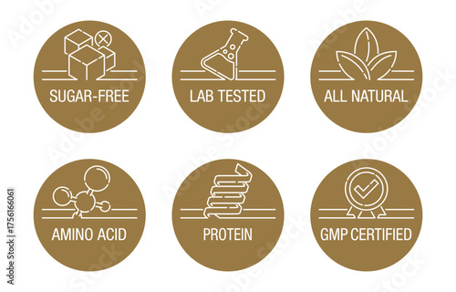 General features labels with food dietary supplement composition
