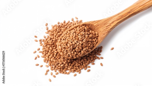 Wooden spoon filled with fl...