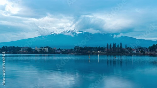 Fuji mountain and Kawaguchiko lake in Japan.