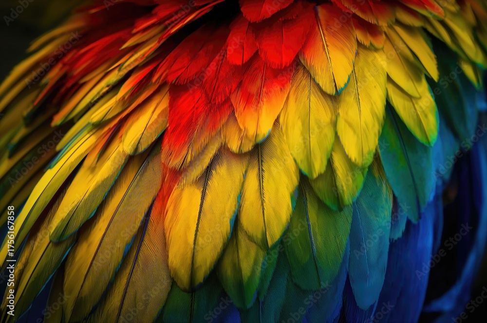 Obraz premium Detailed View of Macaw Plumage for Backdrop