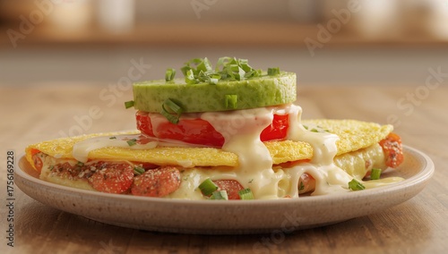 Omelette with Cheese, Tomat...