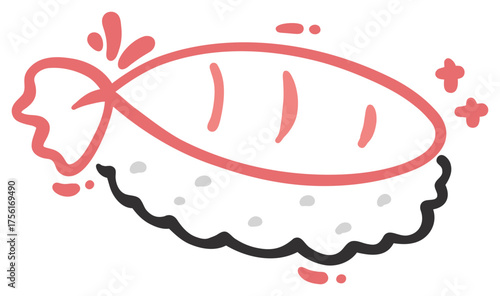 Ebi Sushi Roll Sticker