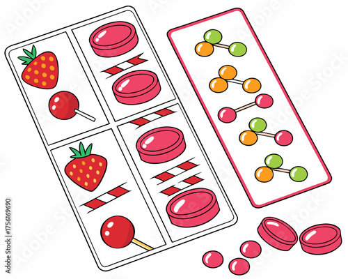 Candy and pills in blister packs