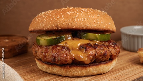 Tasty homemade beef burger ...