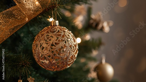 Close-up of an elegant gold...