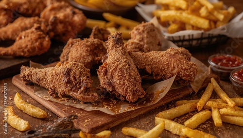 Crispy fried chicken drumst...