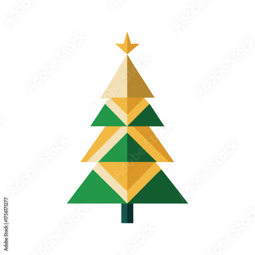 Obraz na plátně stylized-christmas-tree-vector-illustration--minim.