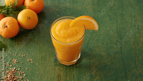 Healthy orange smoothie ser...