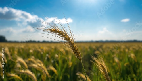 Ripe wheat stalks swaying i...
