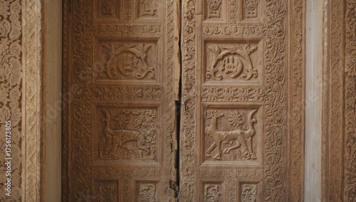 Section of a vintage wooden...