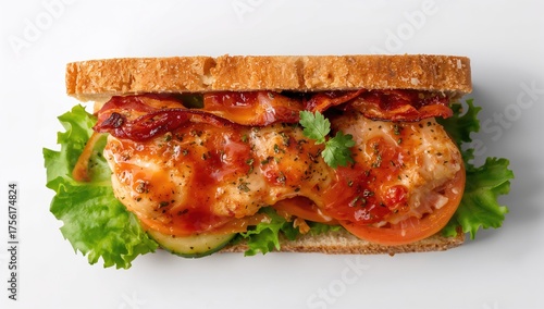 Top view of a club sandwich...