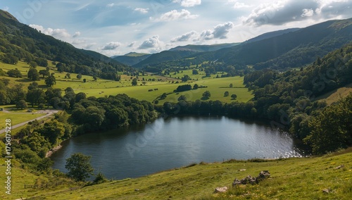Scenic reservoir surrounded...