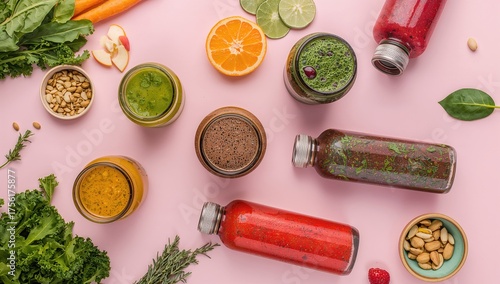 Vibrant bottled smoothies s...