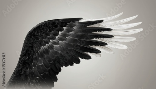 Dark feathers against a pal...