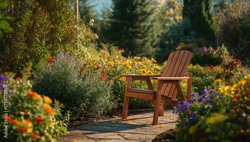 A Timber Seat Amidst Bloomi...