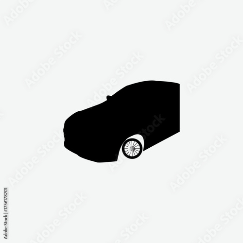  Half Car Silhouette Vector Illustration
