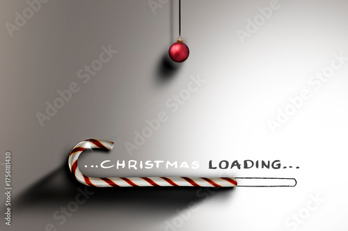 Weihnachtsmotiv mit Zuckerstange als "Christmas Loading" Balken
