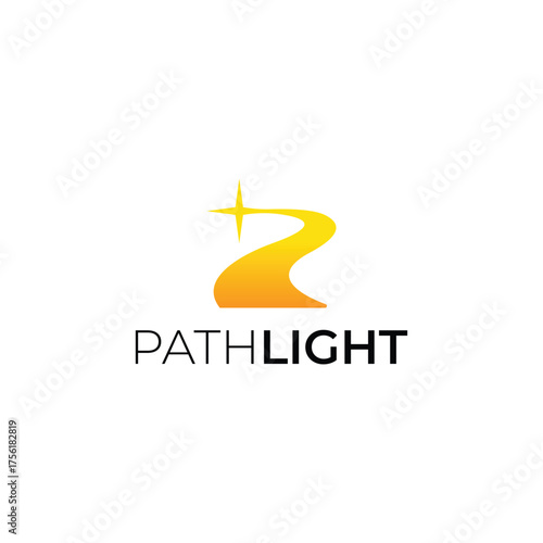 Minimalist letter P logo with light path concept, modern and elegant design perfect for branding, technology, and creative business identity.