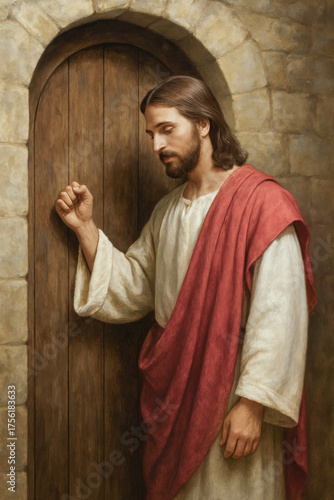 Jesus Knocking at the Door: Spiritual Christian Art of Faith and Invitation