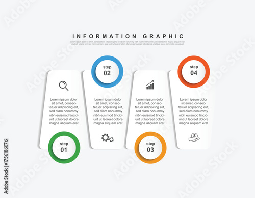 modern design template banner infographic. 4 step process information or presentation with icons