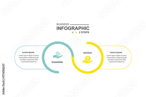 modern design template banner infographic. 2 step process information or presentation with icons