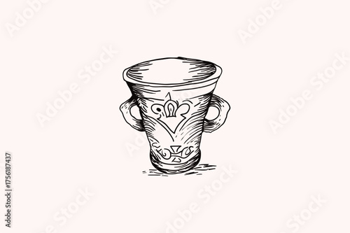 Hand Drawn Copper Cup Logo