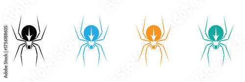 Vibrant spider icons add a spooky touch to Halloween designs and unique artistry to web projects. Perfect for backgrounds, patterns and digital art.