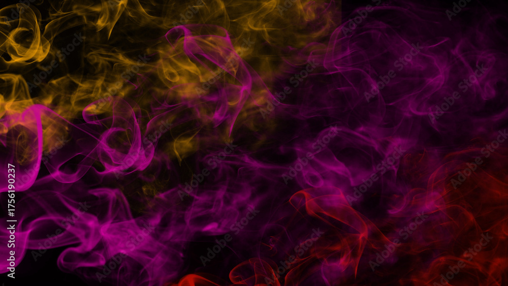 Fototapeta premium Colorful smoke background with a pink, yellow, and red swirling patterns