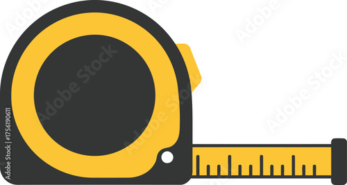 Yellow and black tape measure tool for construction and diy projects measuring accuracy and precision isolated on transparent background