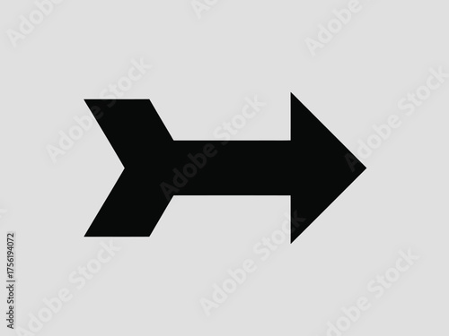 Black silhouette arrow vector illustration scalable icon for directional navigation and forward movement vector illustration white background