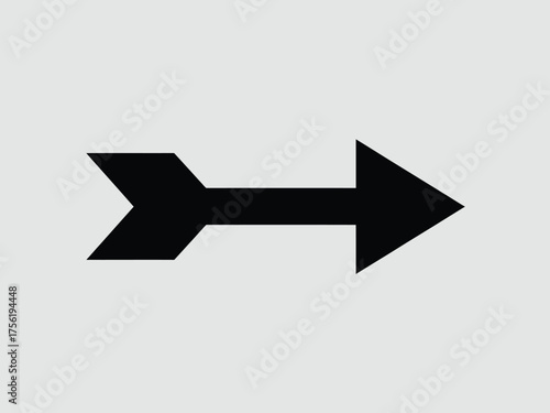 Directional arrow icon vector graphic for navigation and forward movement simple silhouette illustration vector illustration white background