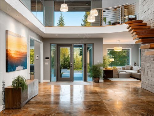 A luxury mansion with a gra...